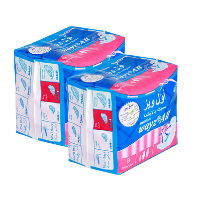 المنديلات الصحية من القطن الأبيض ذات الجودة العالية العلامة التجارية الطابعة الزرقاء المنديل الصحي المنديل الصحي