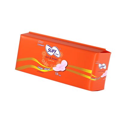 وسائد صحية يومية غير منسوجة ناعمة في 6-10.5 غرام / قطعة